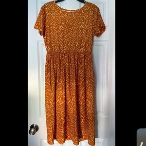 Burnt Orange Dots Boutique Dress: Tickled Teal